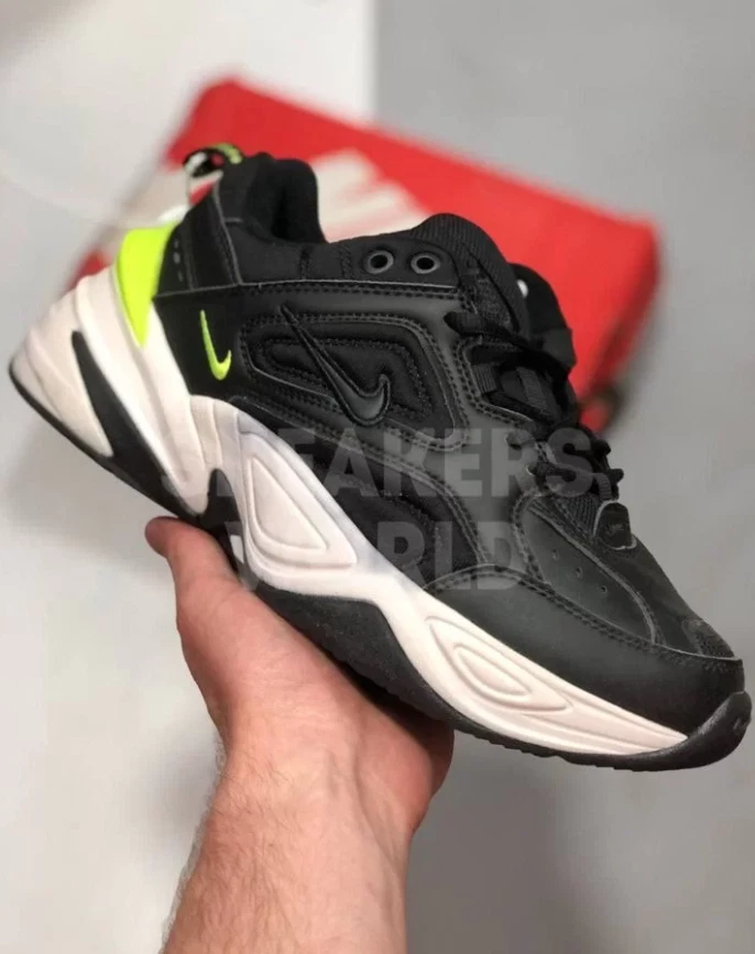 Nike M2K Tekno черно-салатовые