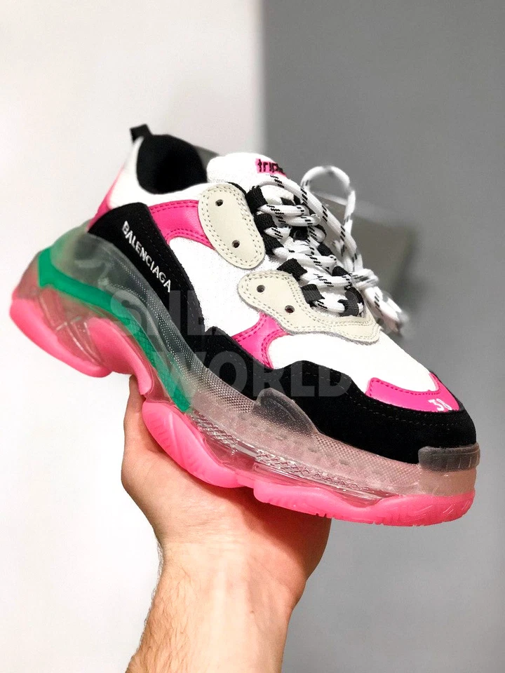 Balenciaga Triple S Clear Sole розово-белые