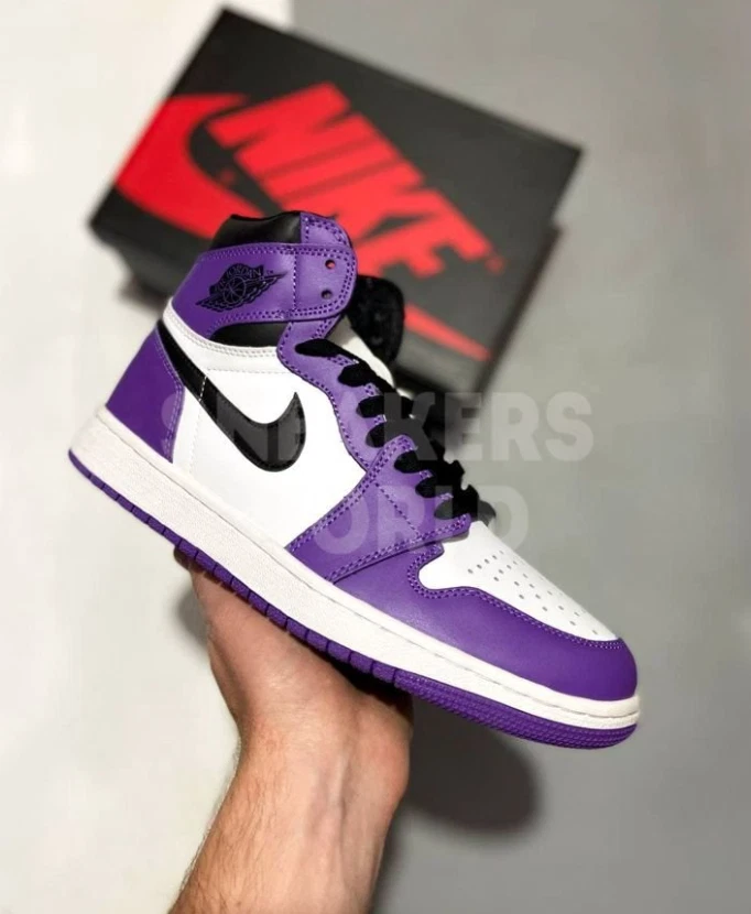 Nike Air Jordan 1 фиолетовые зимние с мехом