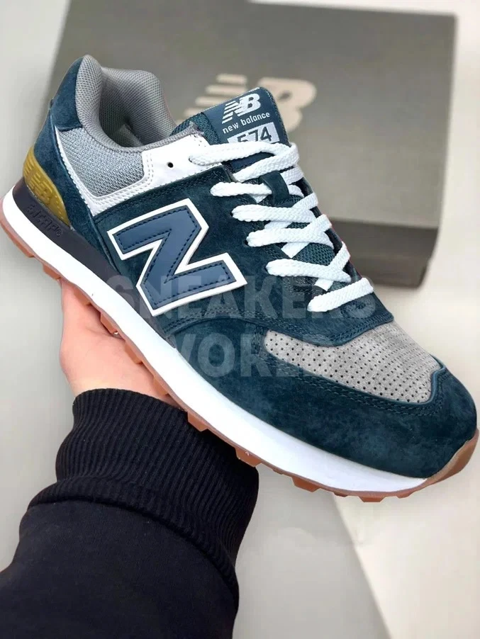 New Balance 574 Blue Green White