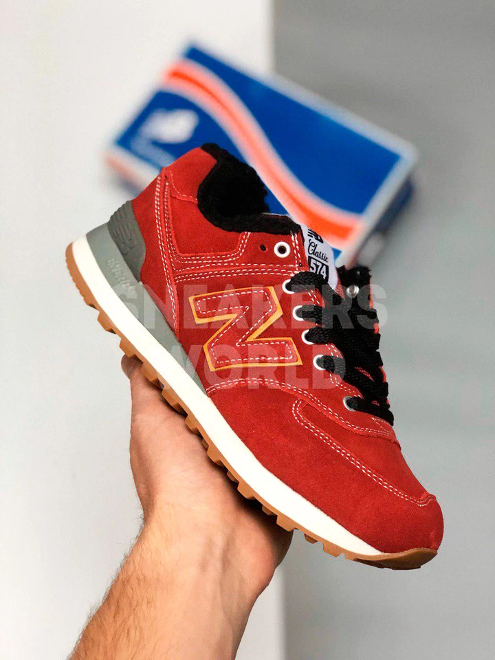 New Balance 574 красные с мехом