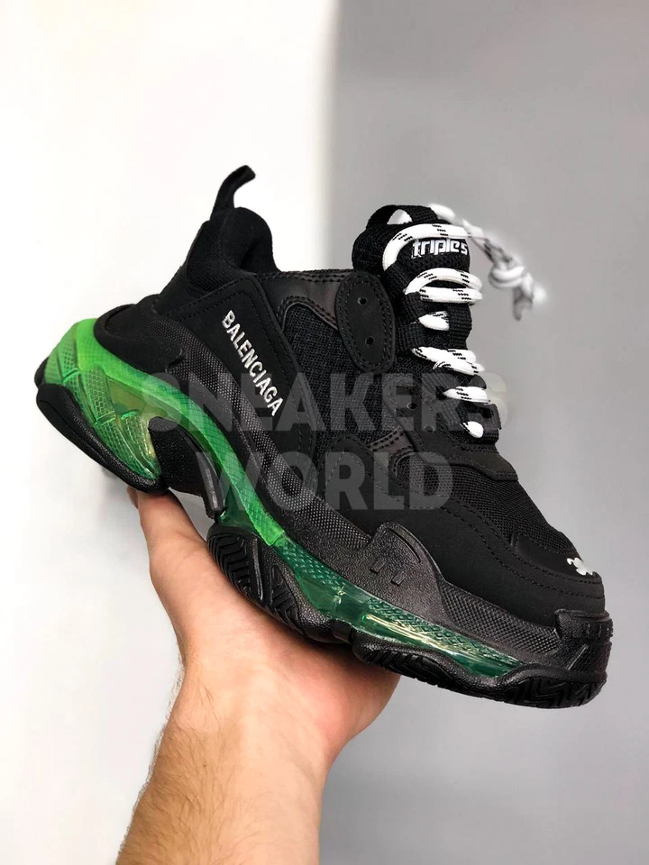 Balenciaga Triple S Clear Sole Black Green