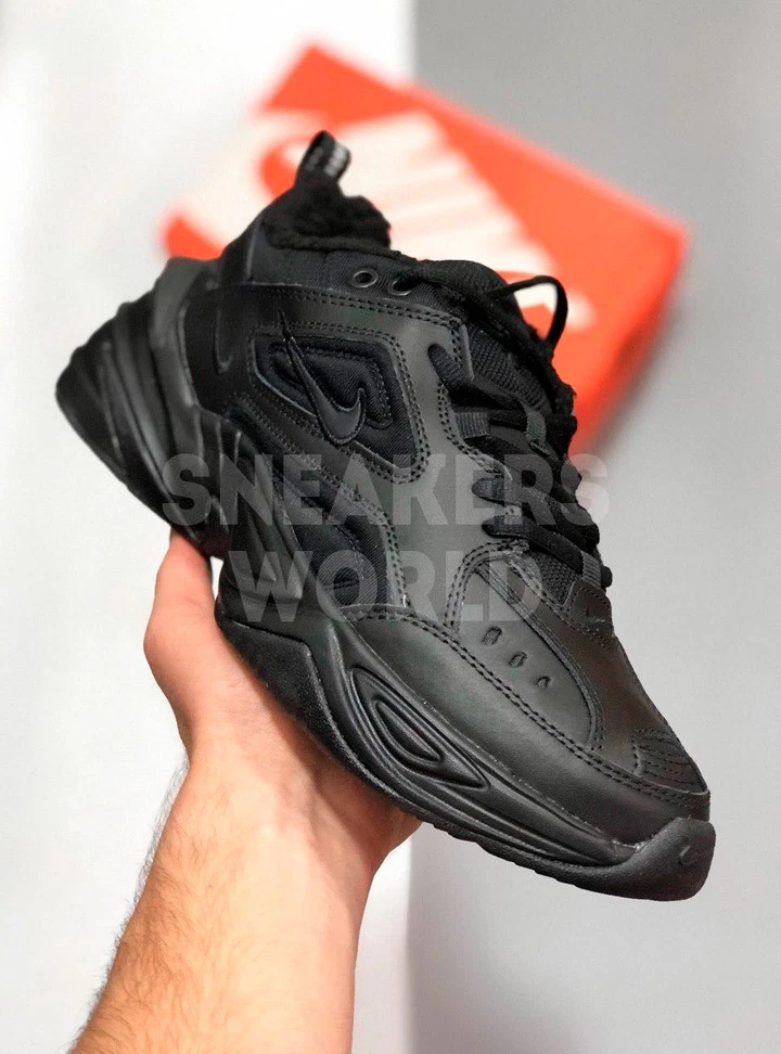 Nike M2K Tekno черные зимние с мехом