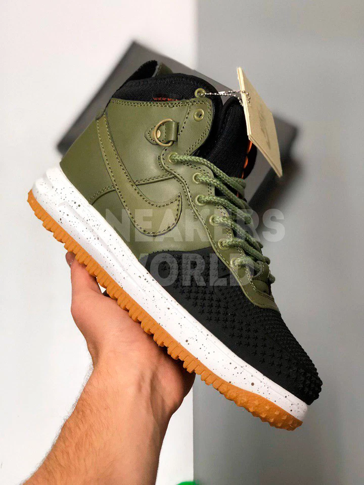 Nike Lunar Force 1 Duckboot черно-зеленые