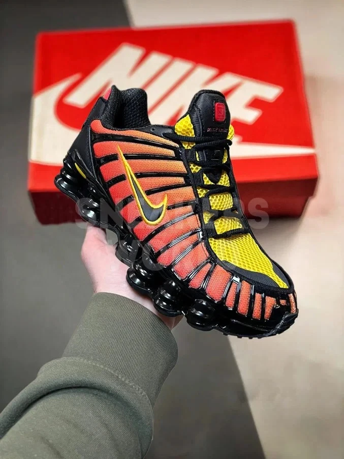 Nike Shox TL Black Metallic Hematite Orange Yellow