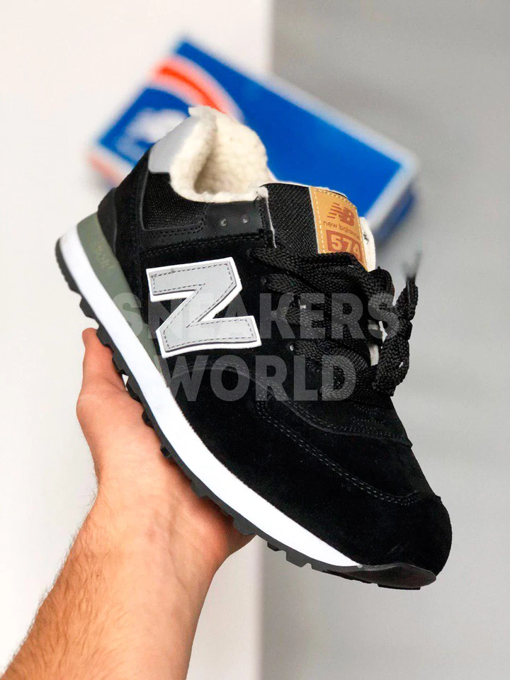 New Balance 574 черные с мехом