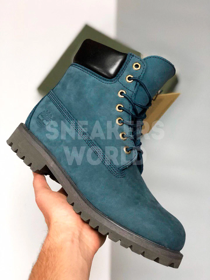 Синие ботинки Timberland 6 зимние с мехом