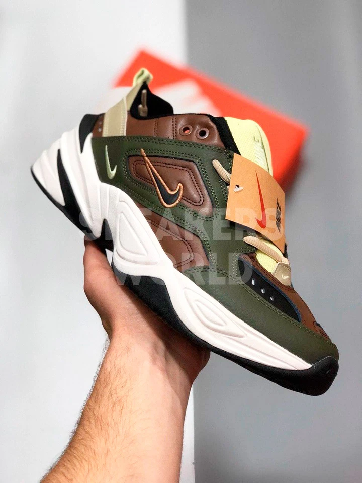 Nike M2K Tekno зелено-коричневые