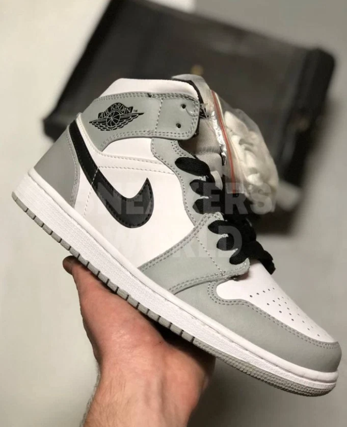 Nike Air Jordan 1 серые зимние с мехом