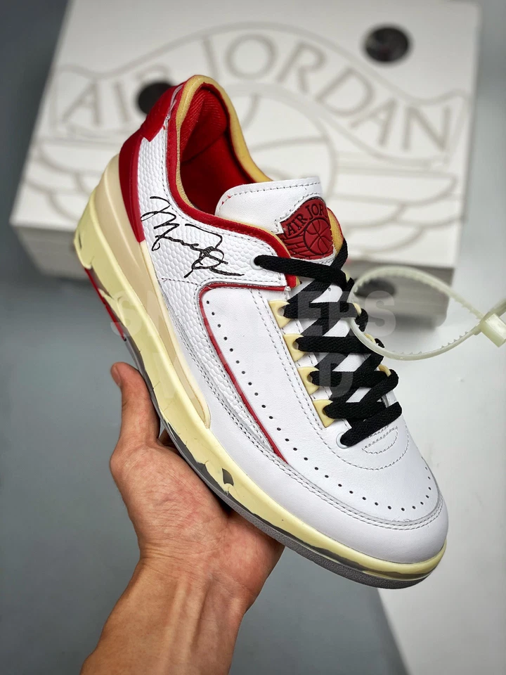 Off-White x Nike Air Jordan 2 Low White Varsity Red Black