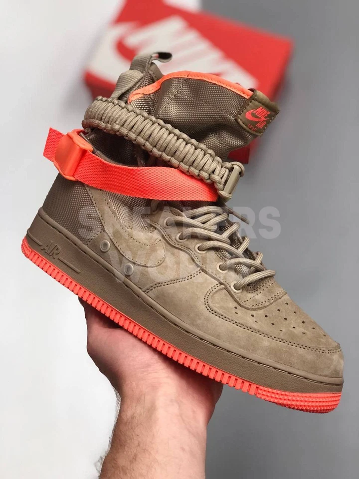 Nike Air Force 1 SF серо-оранжевые